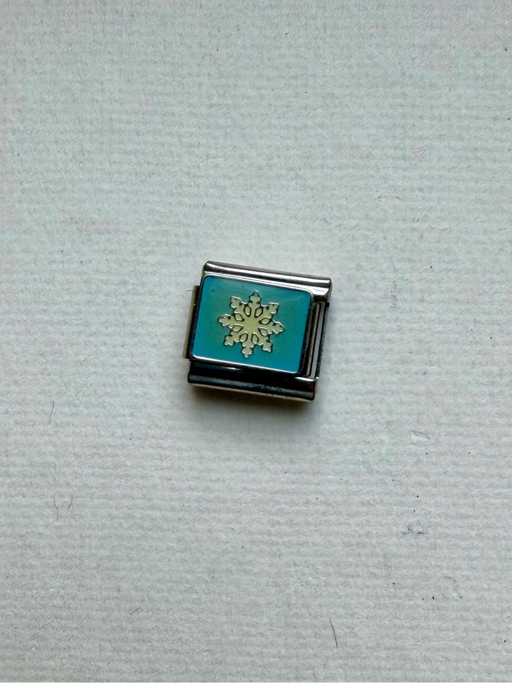 Turquoise Snowflake Italian Charm Link for Women